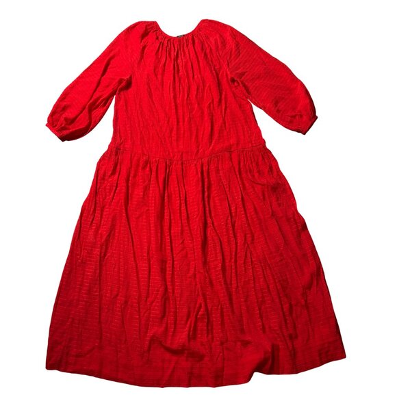 Ancient Kallos Tomata Kong Kaftan dress one size red orange beach Greece OS maxi - Picture 8 of 9